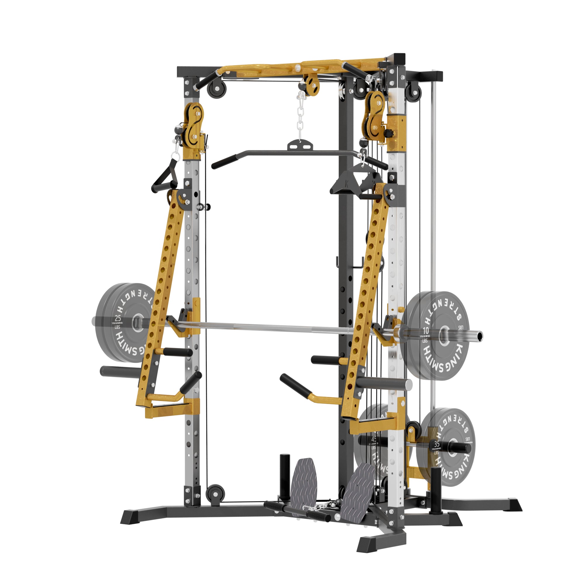 Versatile Power Rack with Cable Pulley System for Home Gym
