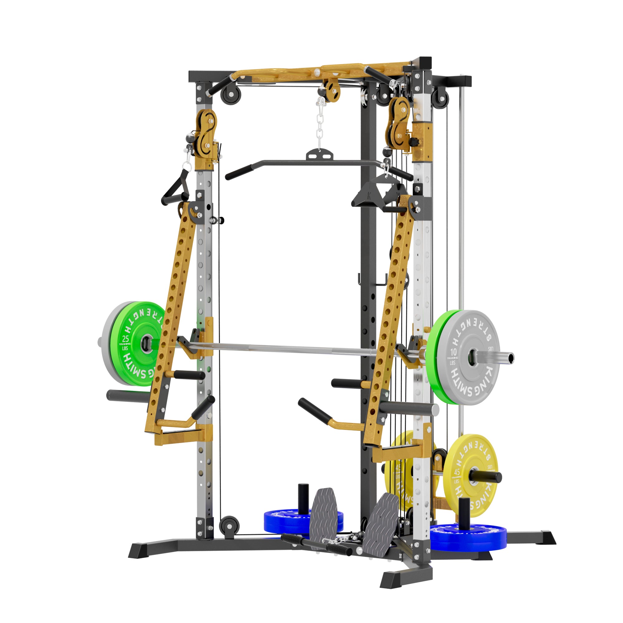 King Smith PR23 All-In-One Power Rack with Cable Pulley System for Home Gym