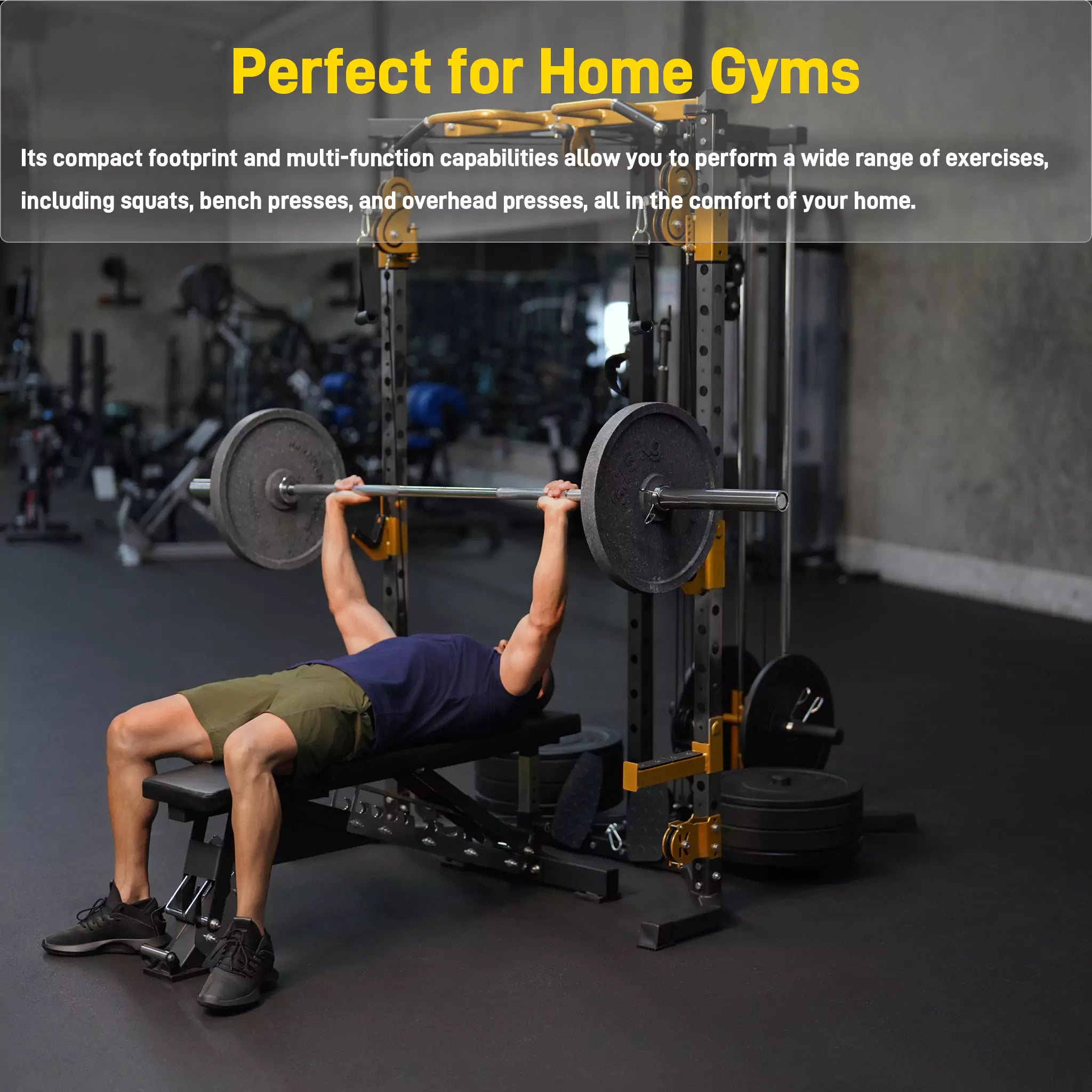 Versatile Power Rack with Cable Pulley System for Home Gym