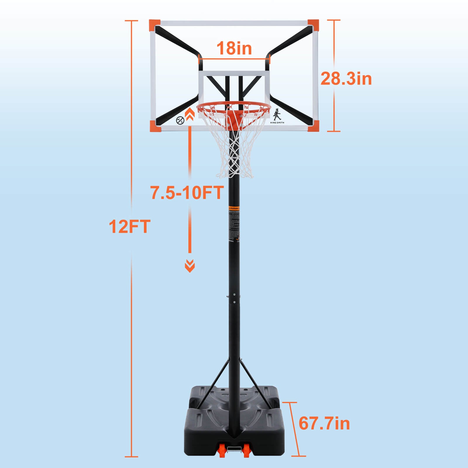 44in basketball hoop outdoor portable