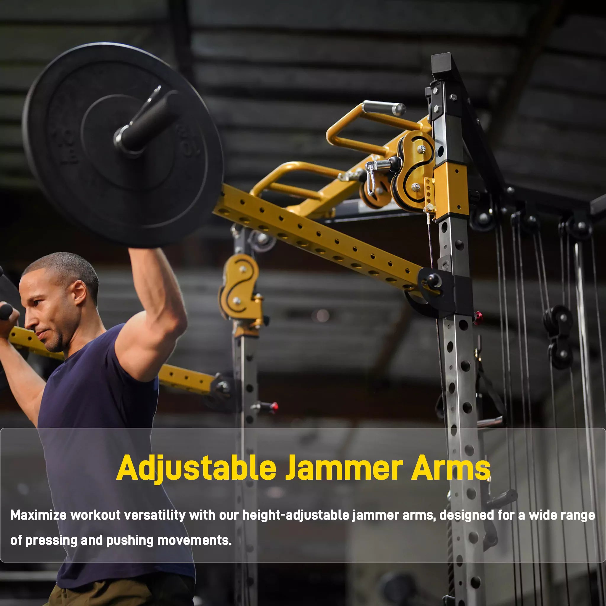 Versatile Power Rack with Cable Pulley System for Home Gym