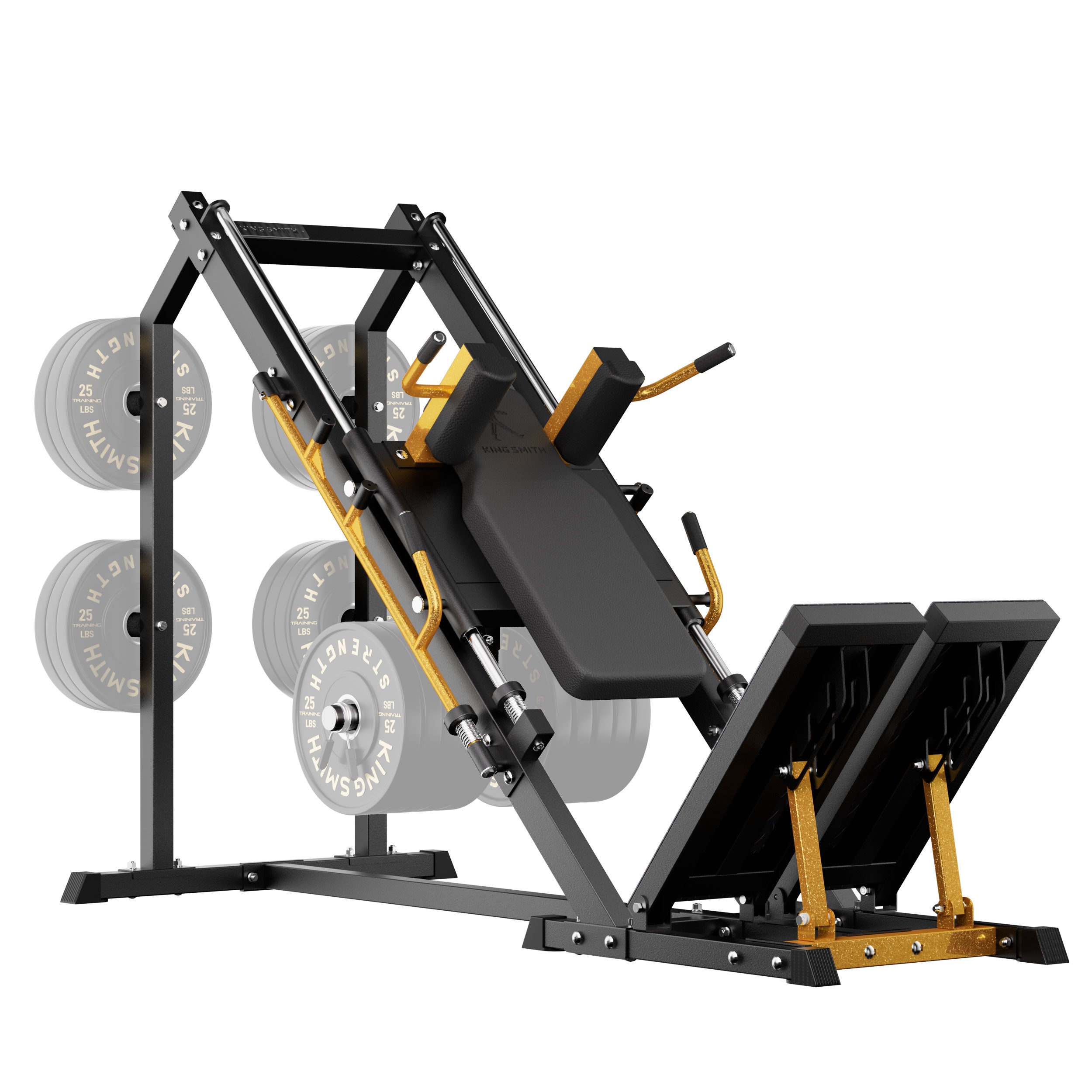 Hack Squat Machine with Adjustable ISO Foot Plate and Precision Linear Bearings